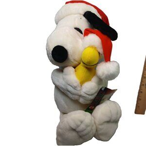 Kohls Applause Snoopy and Woodstock Christmas Plush Hang Tag Present Preowned